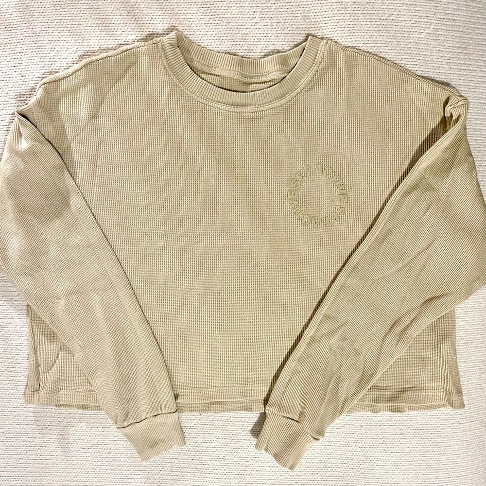 SET Active Waffle Crop Longsleeve Top XS Oatmilk
